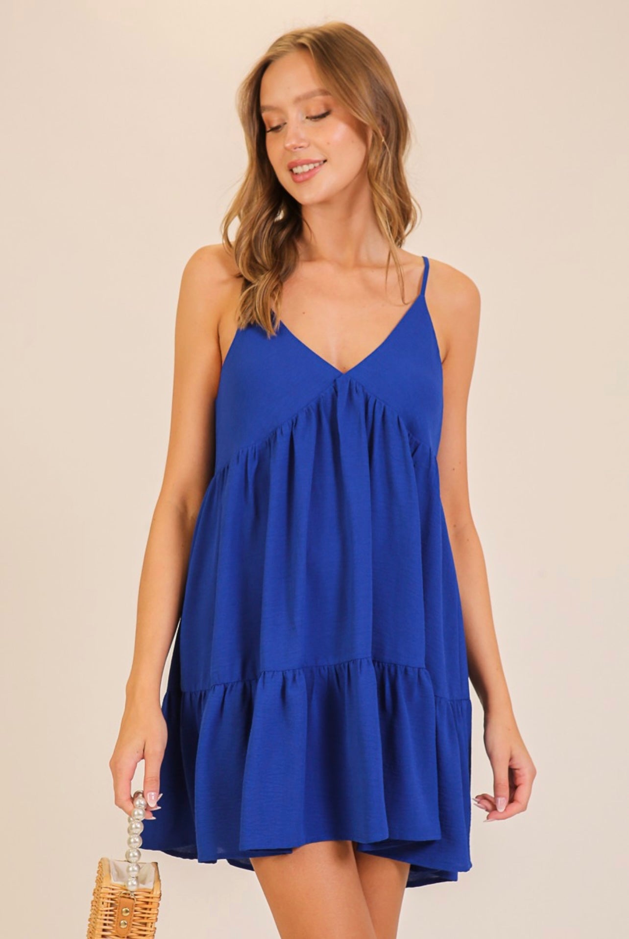 Royal Blue Tiered Dress