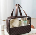 Checkered Travel Bag - Brown