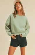 Short Cropped Fleece Sweatshirt