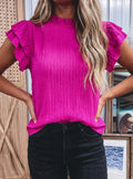 Textured Ruffle Short Sleeve
