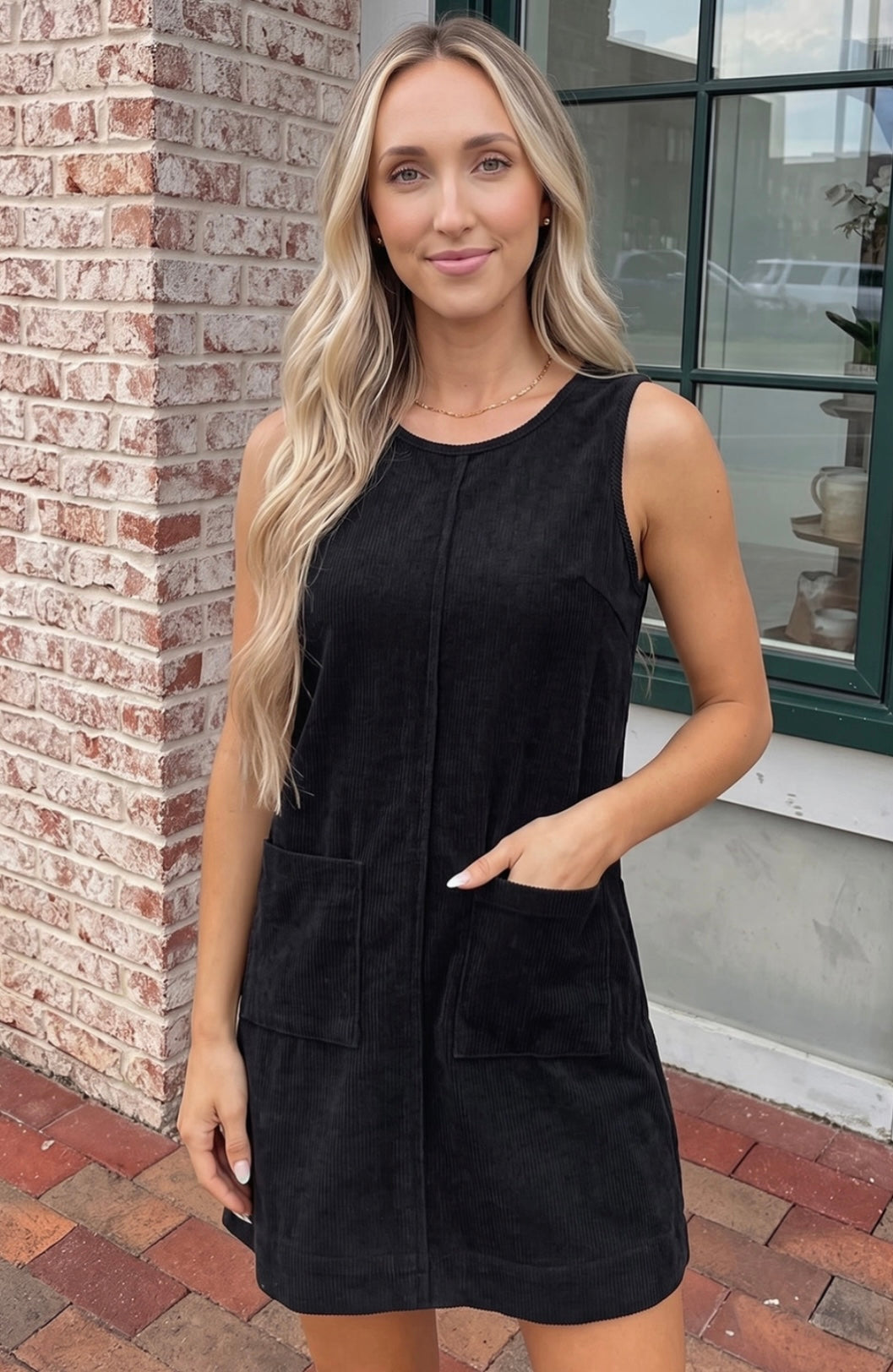 Corduroy Sleeveless Mini Dress