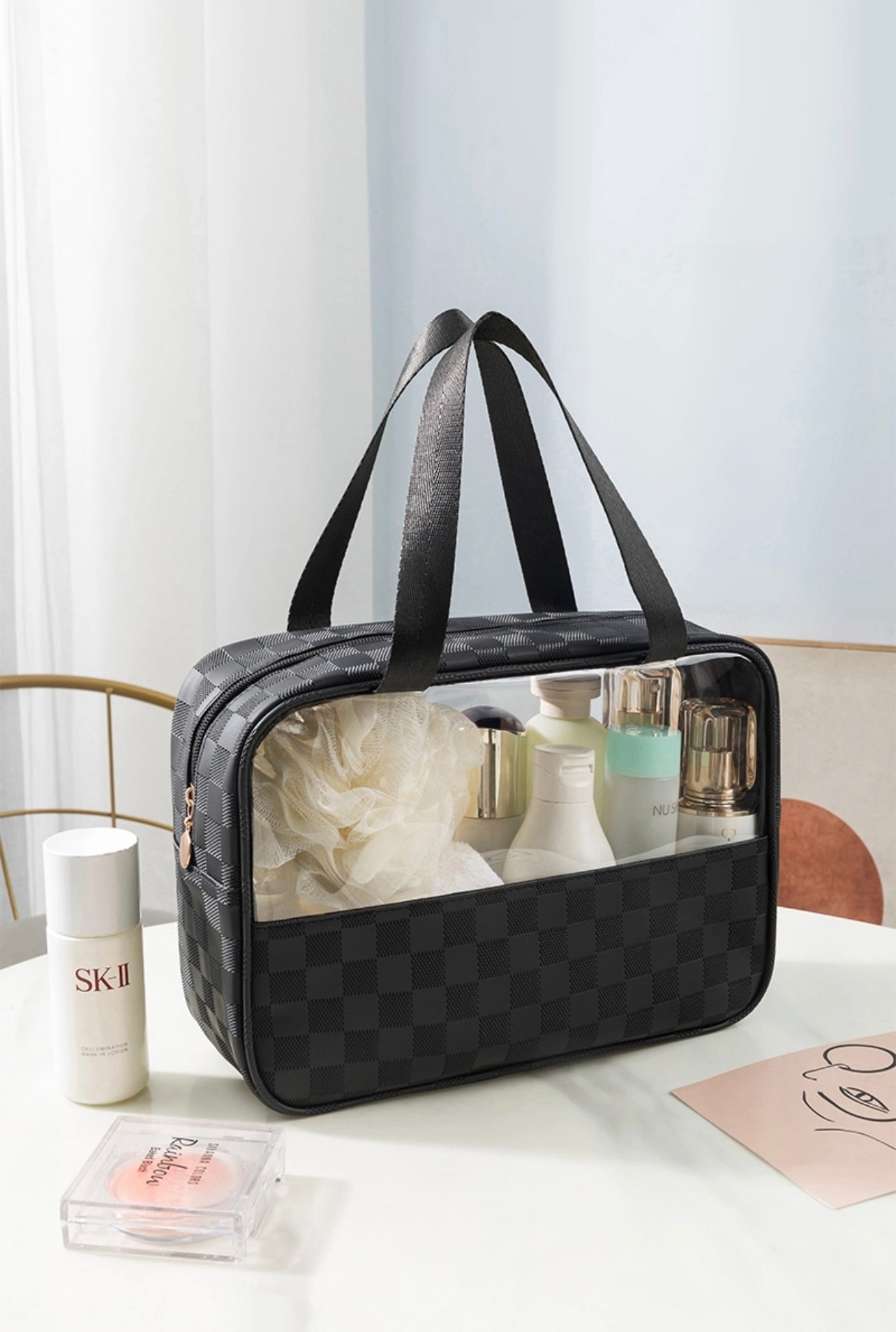 Checkered Travel Bag - Black