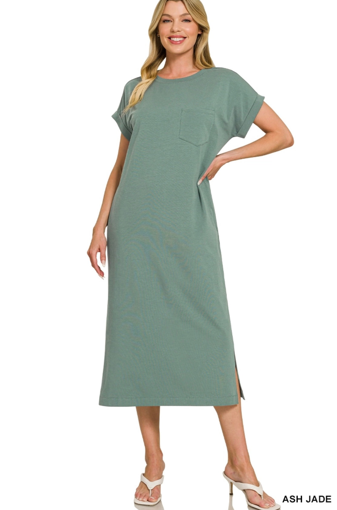 Short Sleeve Midi Dress