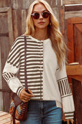 Stripe Detail Oversized Top