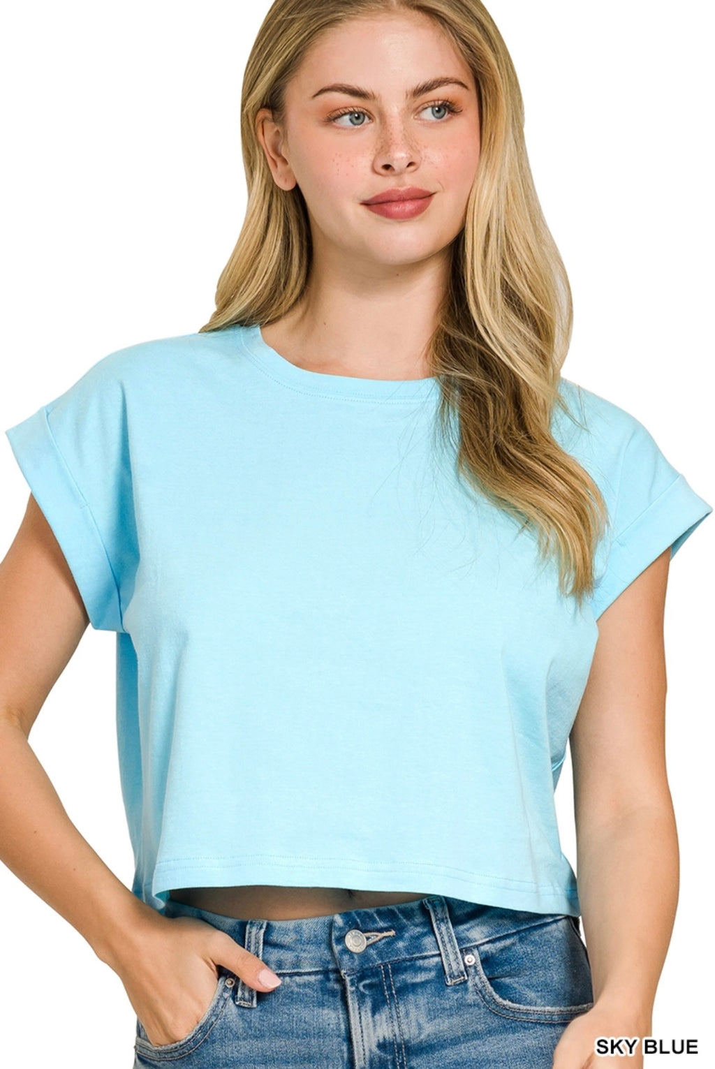 Cotton Crop Tee - Sky Blue