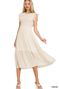 Ruffle Sleeve Midi Dress