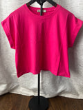 Cotton Crop Tee - Hot Pink