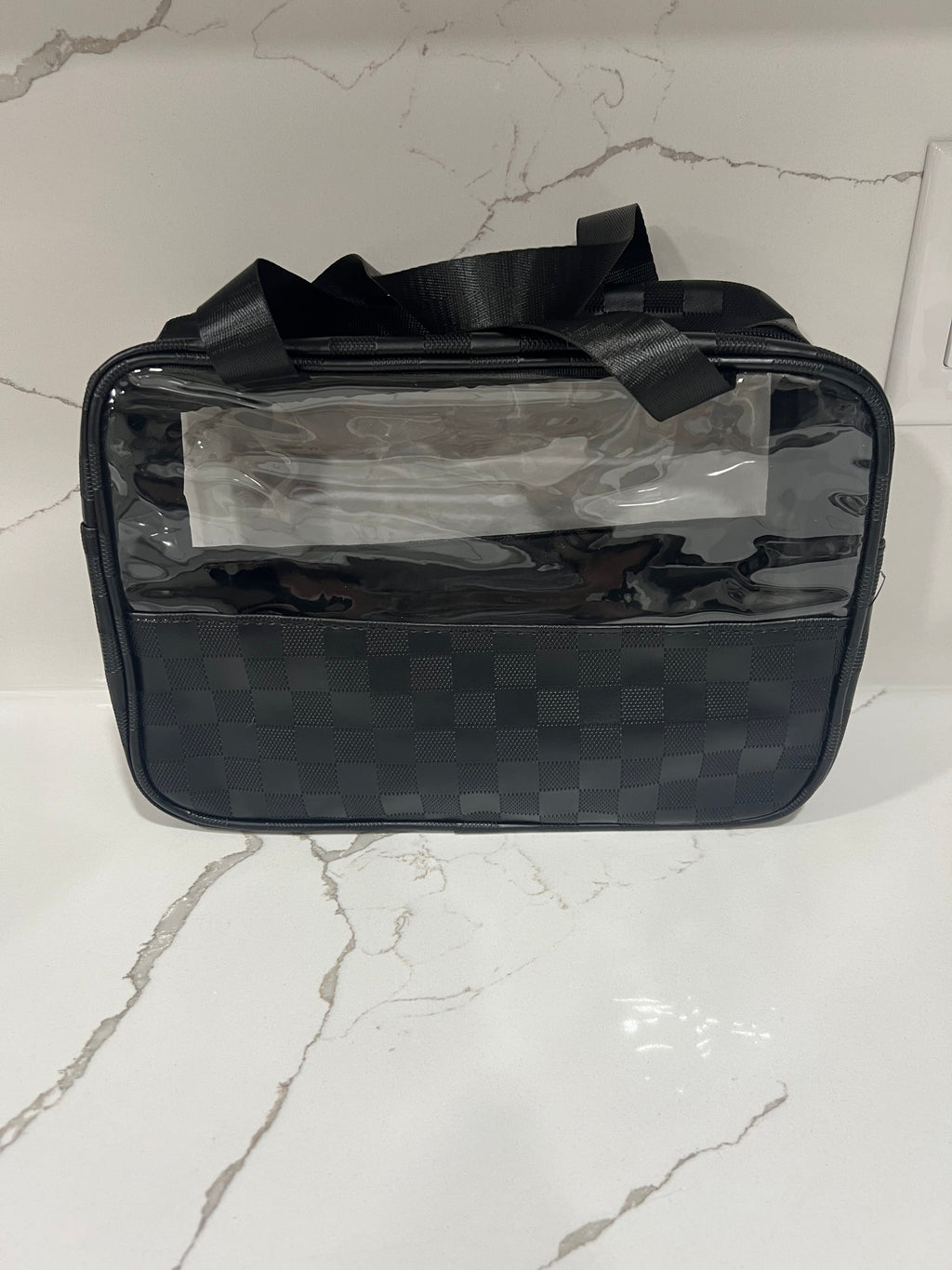Checkered Travel Bag - Black