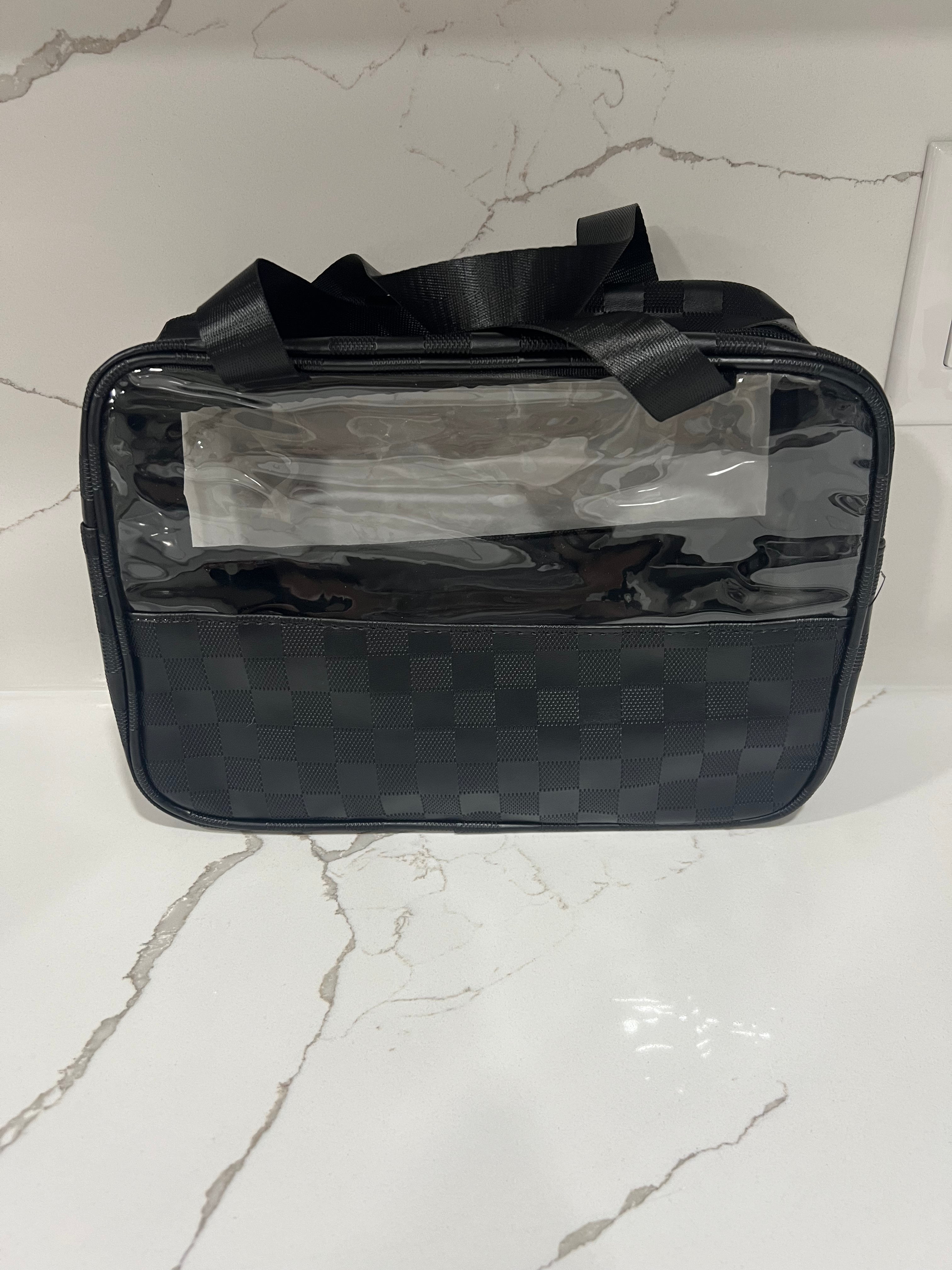 Checkered Travel Bag - Black