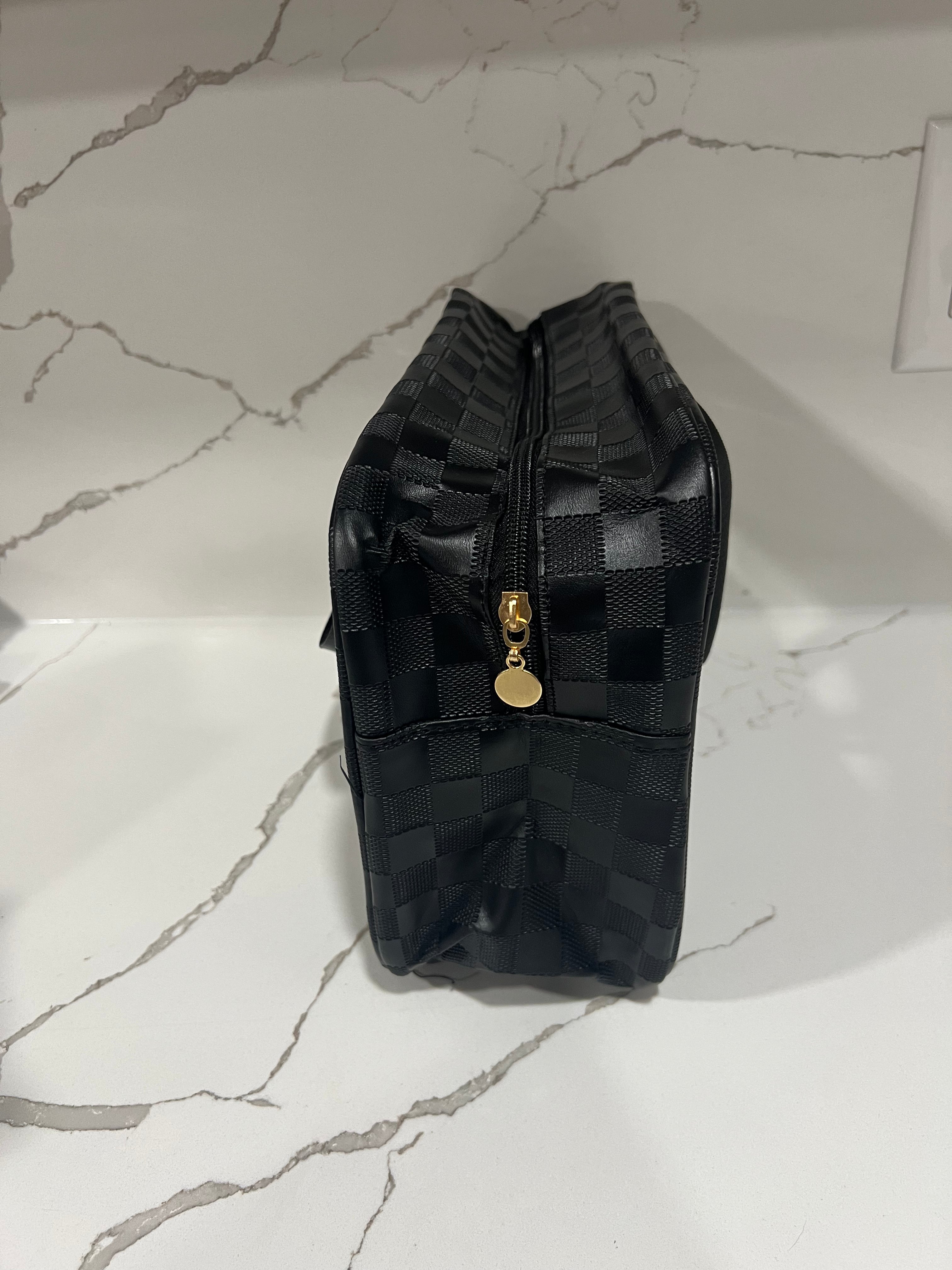 Checkered Travel Bag - Black