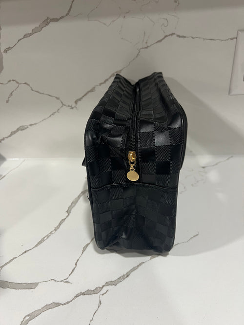 Checkered Travel Bag - Black