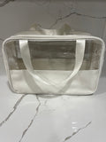 Checkered Travel Bag - Ivory/White