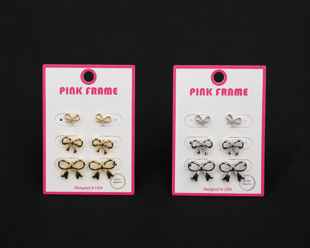 Bow Stud Earrings - 3 pack