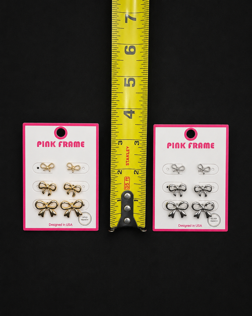 Bow Stud Earrings - 3 pack