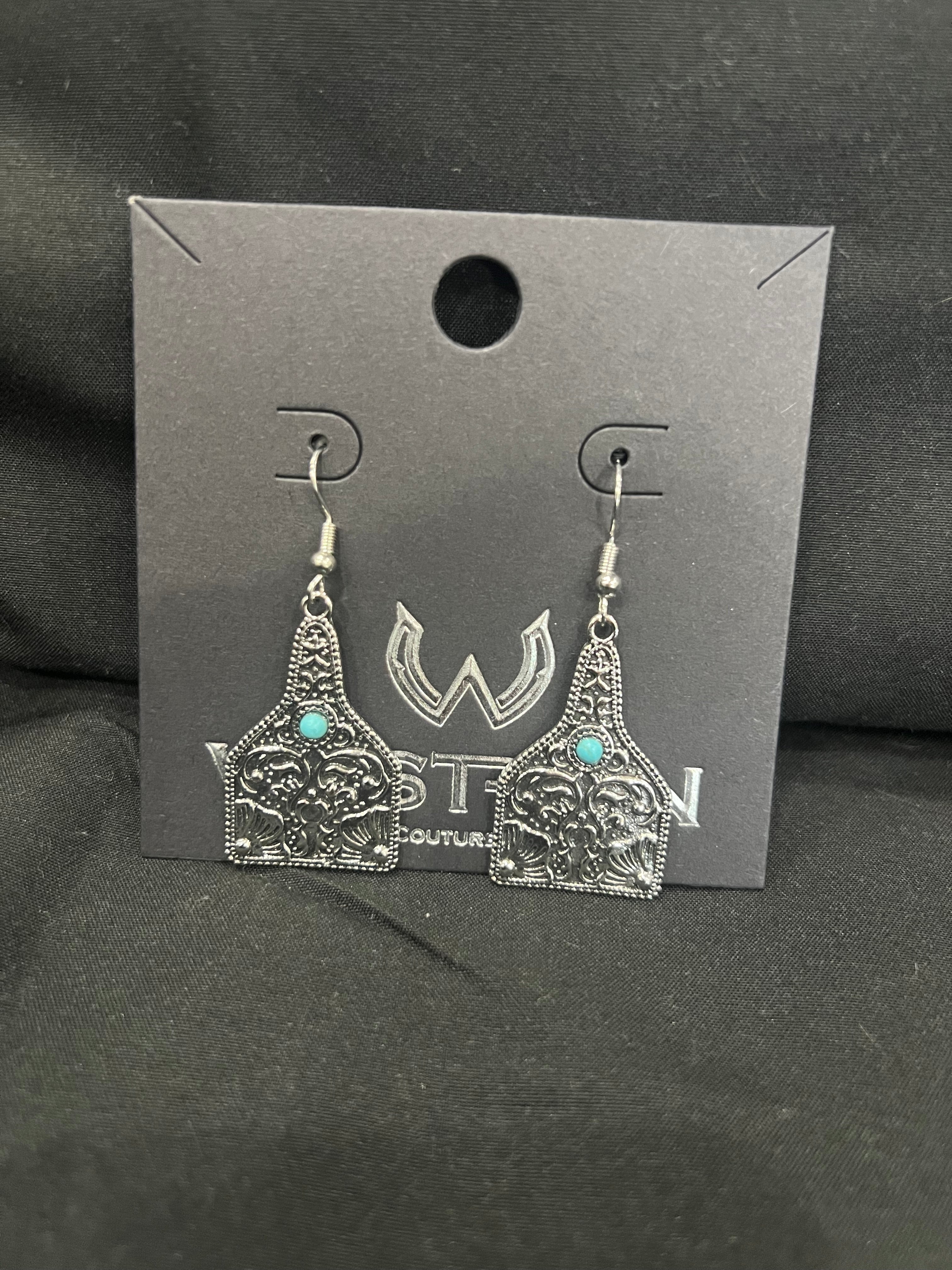 Cow Tag Earrings