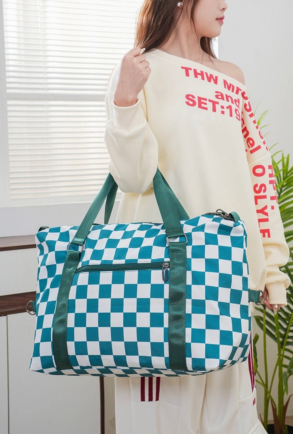 Checkered Travel Bag