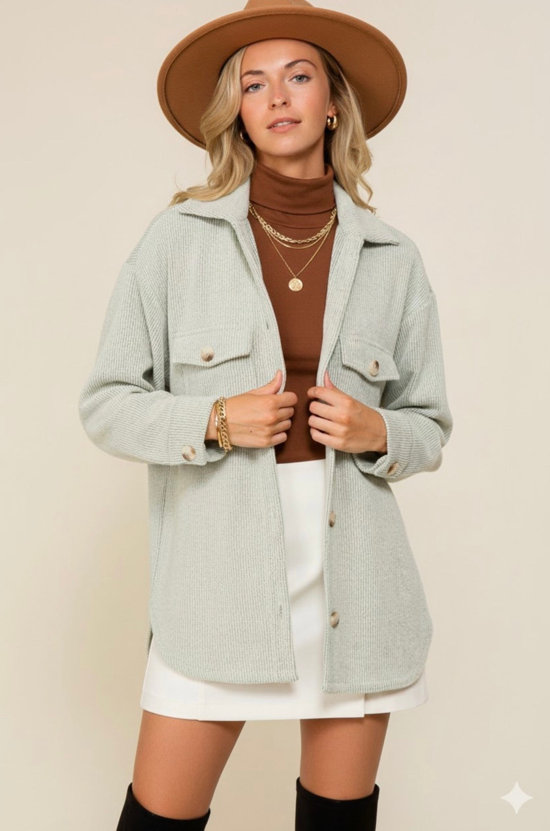 Waffle Knit Shacket