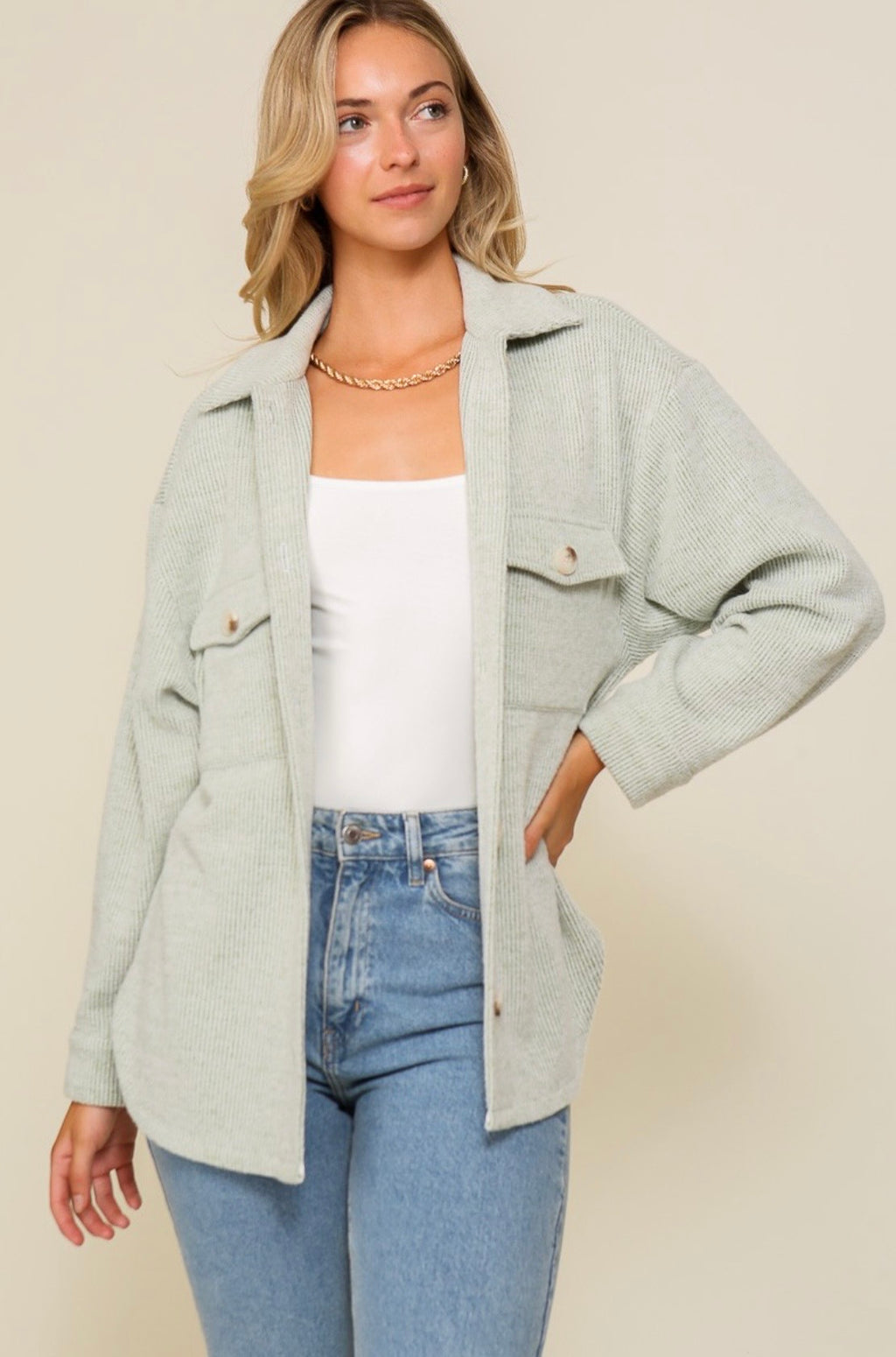 Waffle Knit Shacket