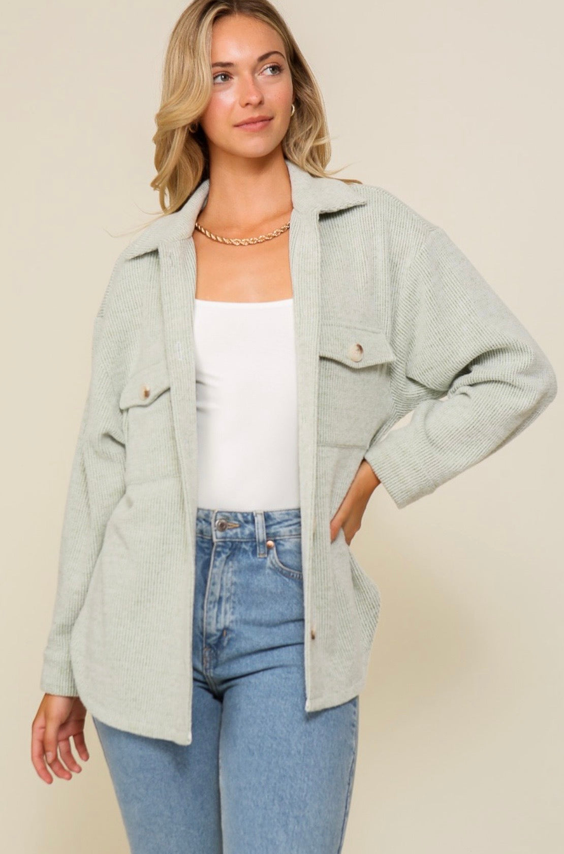 Waffle Knit Shacket