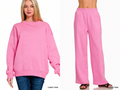 Fleece Sweatshirt & Wide Leg Matching Set